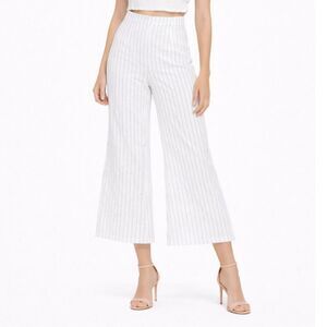 Superdown Brooke Stripe Wide Leg Pants Women's Extra Small White Black Cropped